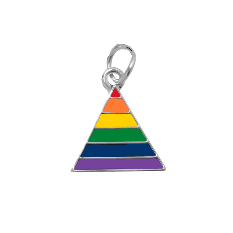 Bulk Triangle Rainbow Charms, Gay Pride Awareness Pendants, LGBTQ Charms