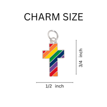 Load image into Gallery viewer, Rainbow Cross Gay Pride Key Chains - Fundraising For A Cause