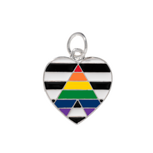 Load image into Gallery viewer, Bulk Straight Ally, Heterosexual Ally Heart Charms, LGBTQ Gay Pride