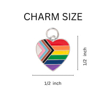 Load image into Gallery viewer, Bulk Daniel Quasar Flag Heart Charms - LGBTQ Awareness Charms