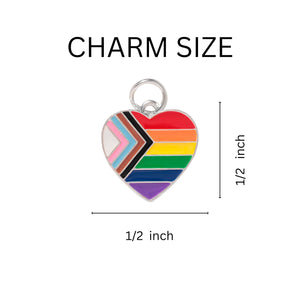 Bulk Daniel Quasar Flag Heart Charms - LGBTQ Awareness Charms