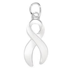 Load image into Gallery viewer, Large White Ribbon Awareness Charms