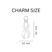 Load image into Gallery viewer, Large White Ribbon Awareness Charms - Fundraising For A Cause