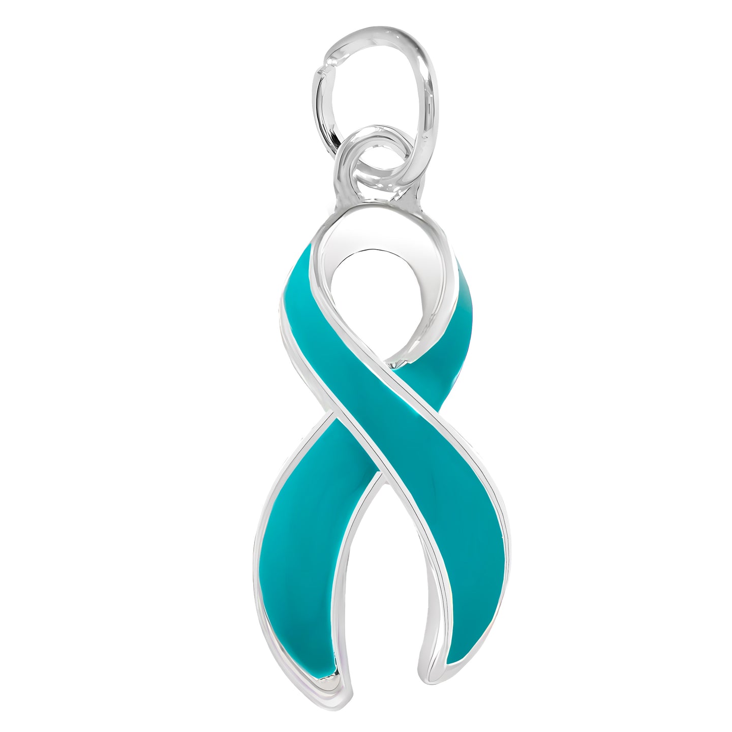 Large Teal Ribbon Charms - Fundraising For A Cause