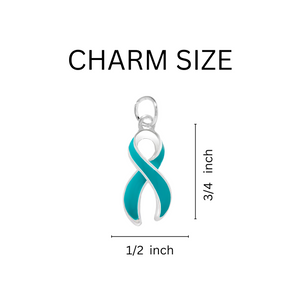 Large Teal Ribbon Charms - Fundraising For A Cause