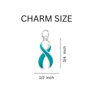 Teal Ribbon Charm Partial Beaded Bracelets - Fundraising For A Cause