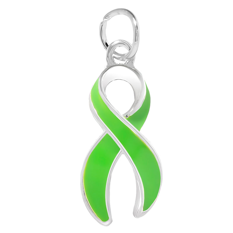 Large Lime Green Ribbon Charms - Fundraising For A Cause