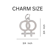 Load image into Gallery viewer, Same Sex Female Lesbian Symbol Split Ring Key Chains, Wholesale Gay Pride Jewelry