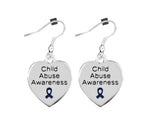 12 Pairs Child Abuse Awareness Heart Earrings - Fundraising For A Cause