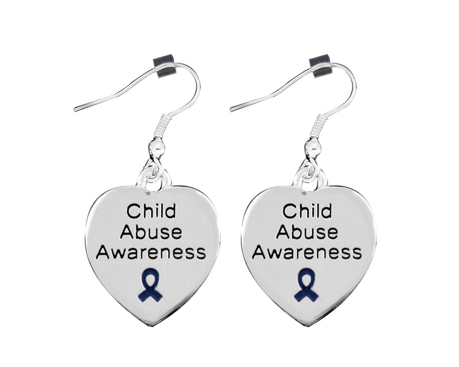 12 Pairs Child Abuse Awareness Heart Earrings - Fundraising For A Cause