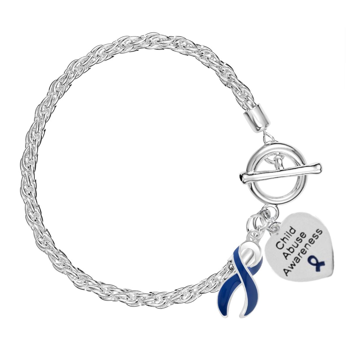 Abuse Dark Blue Ribbon Rope Bracelets