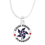 Child Abuse Prevention Blue Pinwheel Charm Necklaces - Fundraising For A Cause
