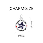 Child Abuse Prevention Blue Pinwheel Charm Split Style Key Chains - Fundraising For A Cause