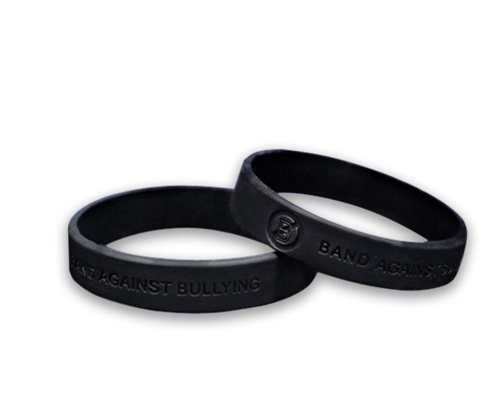 50Child Black Anti - Bullying Silicone Bracelet Wristbands - Fundraising For A Cause