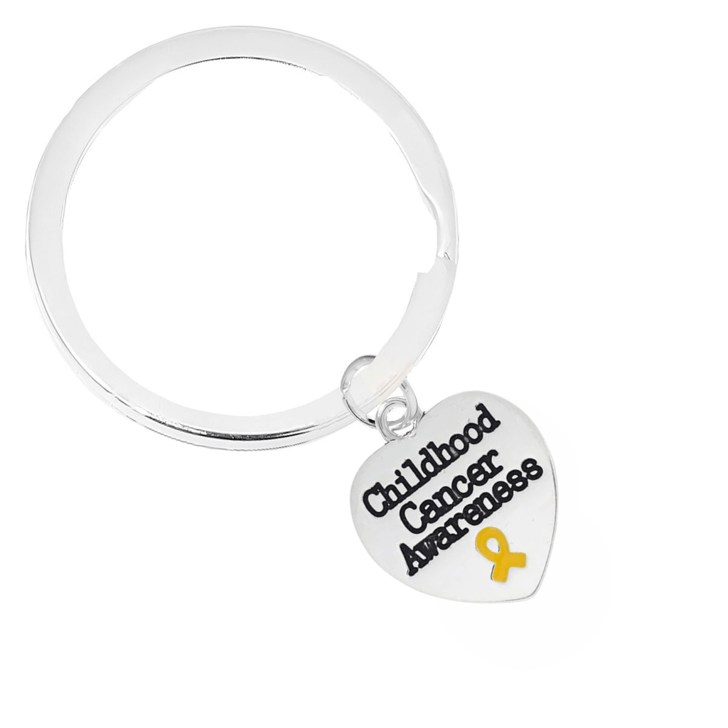 Childhood Cancer Heart Charm Split Style Key Chains - Fundraising For A Cause