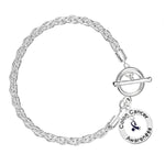 Colon Cancer Circle Dark Blue Ribbon Rope Charm Bracelets - Fundraising For A Cause