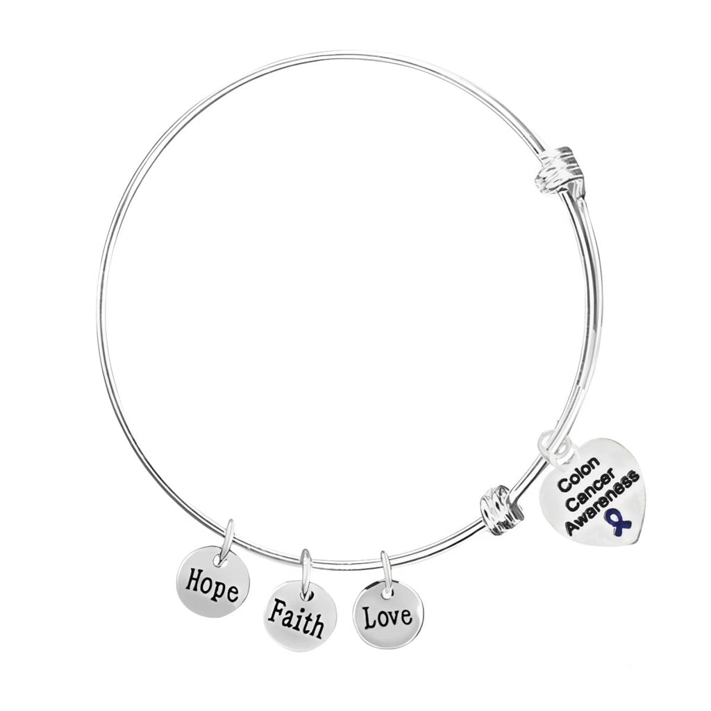 Colon Cancer Heart Retractable Charm Bracelets - Fundraising For A Cause