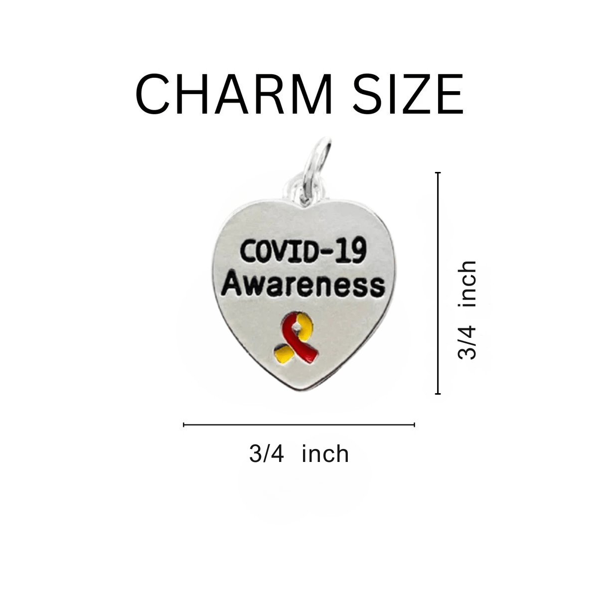 5 Pack Coronavirus (COVID - 19) Awareness Heart Partial Beaded Bracelet - Fundraising For A Cause