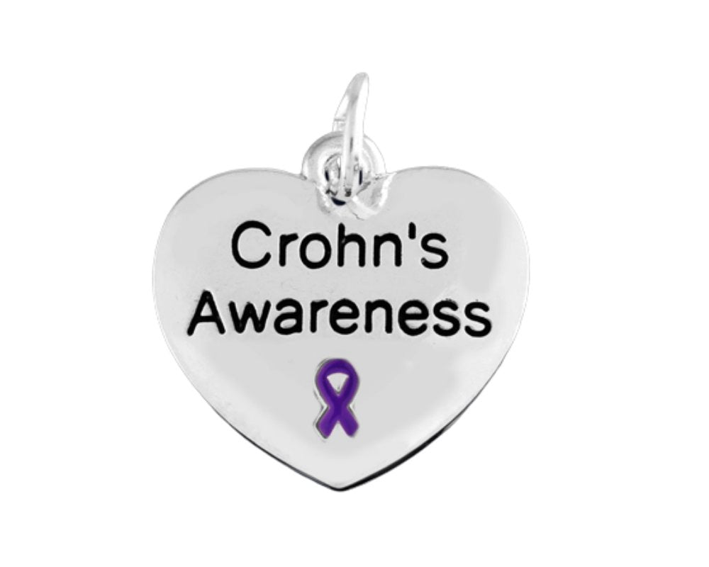 Crohns Disease Awareness Heart Charm