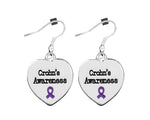 12 Pairs Crohn's Disease Awareness Heart Earrings - Fundraising For A Cause