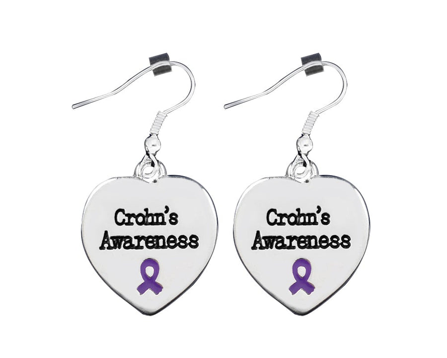 12 Pairs Crohn's Disease Awareness Heart Earrings - Fundraising For A Cause