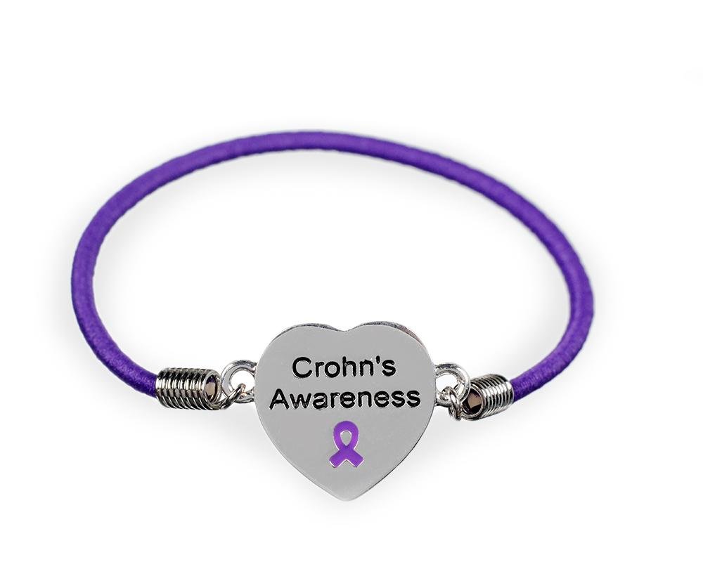 Crohns Disease Awareness Heart Stretch Bracelets