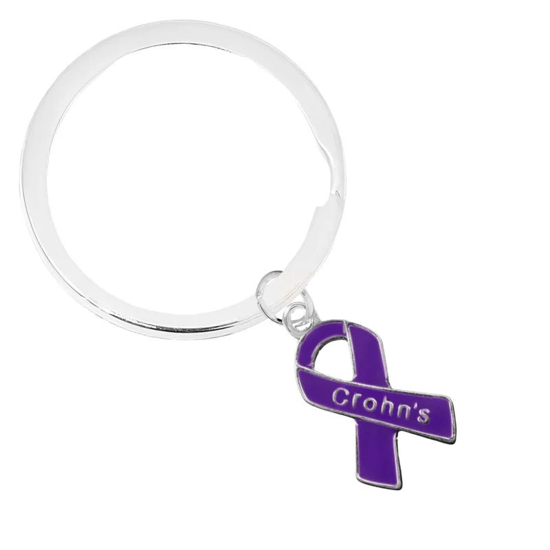Crohn's Disease Awareness Ribbon Split Style Key Chains - Fundraising For A Cause