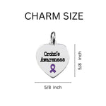 12 Crohn's Disease Heart Retractable Charm Bracelets - Fundraising For A Cause