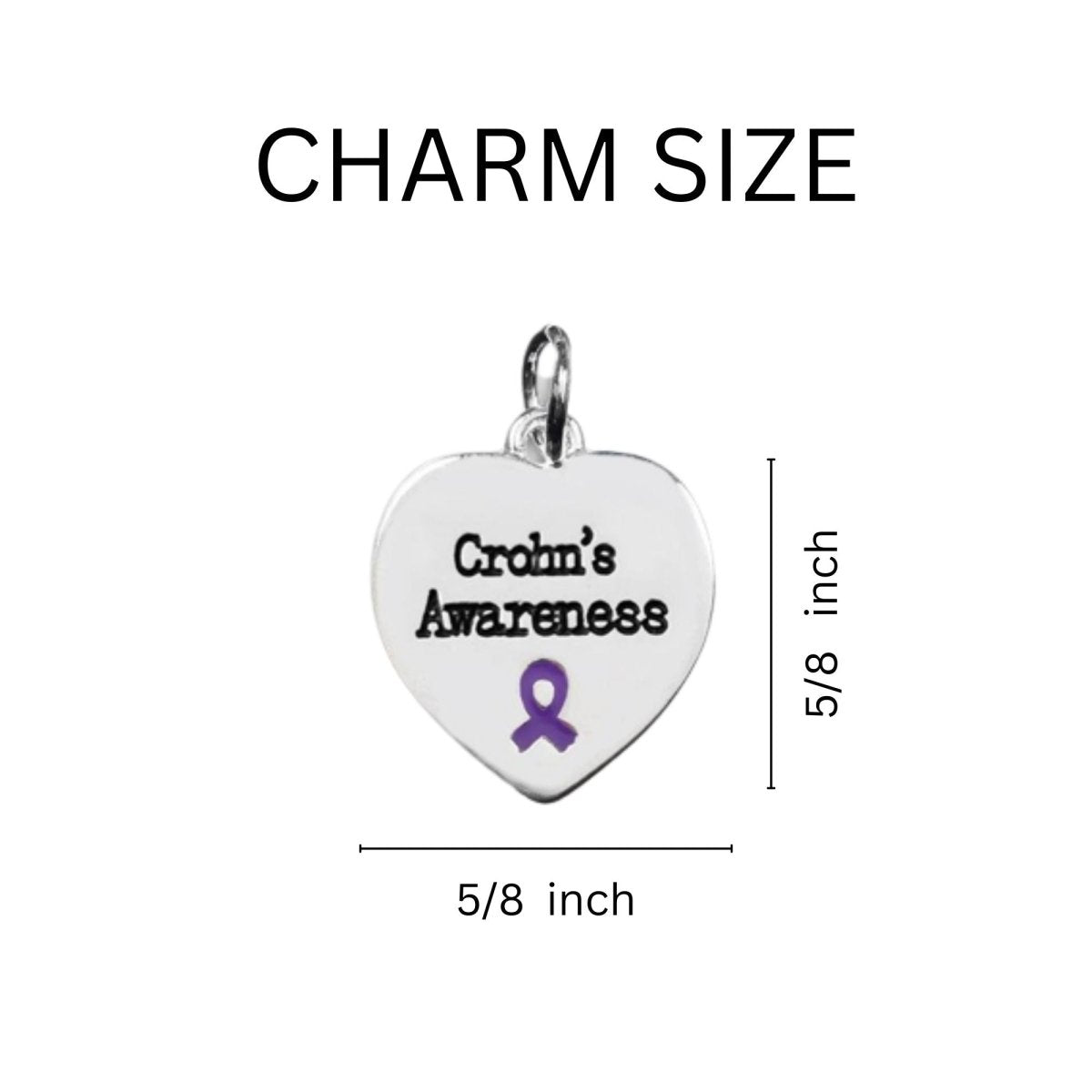 12 Crohn's Disease Heart Retractable Charm Bracelets - Fundraising For A Cause