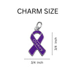 25 Crohn's Disease Purple Ribbon Charm - Fundraising For A Cause