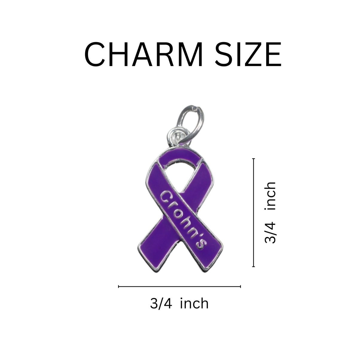 25 Crohn's Disease Purple Ribbon Charm - Fundraising For A Cause