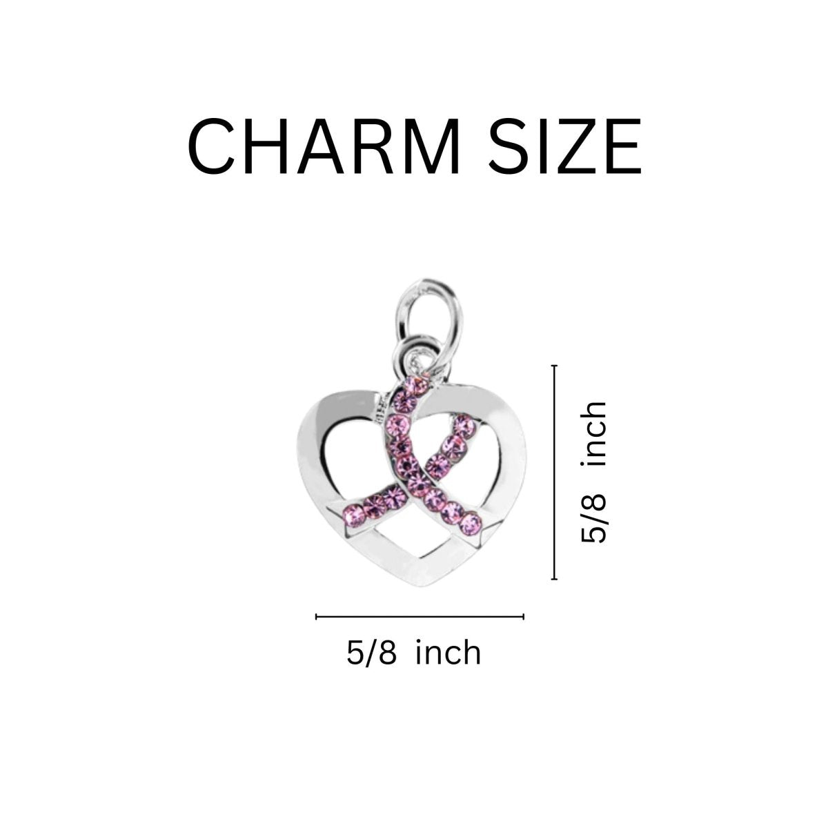 Crystal Heart Pink Ribbon Leather Cord Necklaces - Fundraising For A Cause