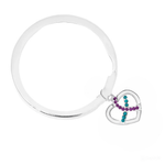 Crystal Teal & Purple Ribbon Silver Split Ring Key Chains - Fundraising For A Cause