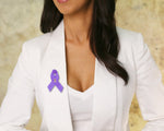 Cystic Fibrosis Awareness Purple Satin Ribbon Pins - Fundraising For A Cause