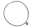 Daniel Quasar "Progress Pride" Heart Flag Charm on Black Cord Necklaces - Fundraising For A Cause