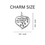 5 Pack Dogs Leave Paw Prints Heart Charm Partial Beaded Bracelets (5 Bracelets) - Fundraising For A Cause