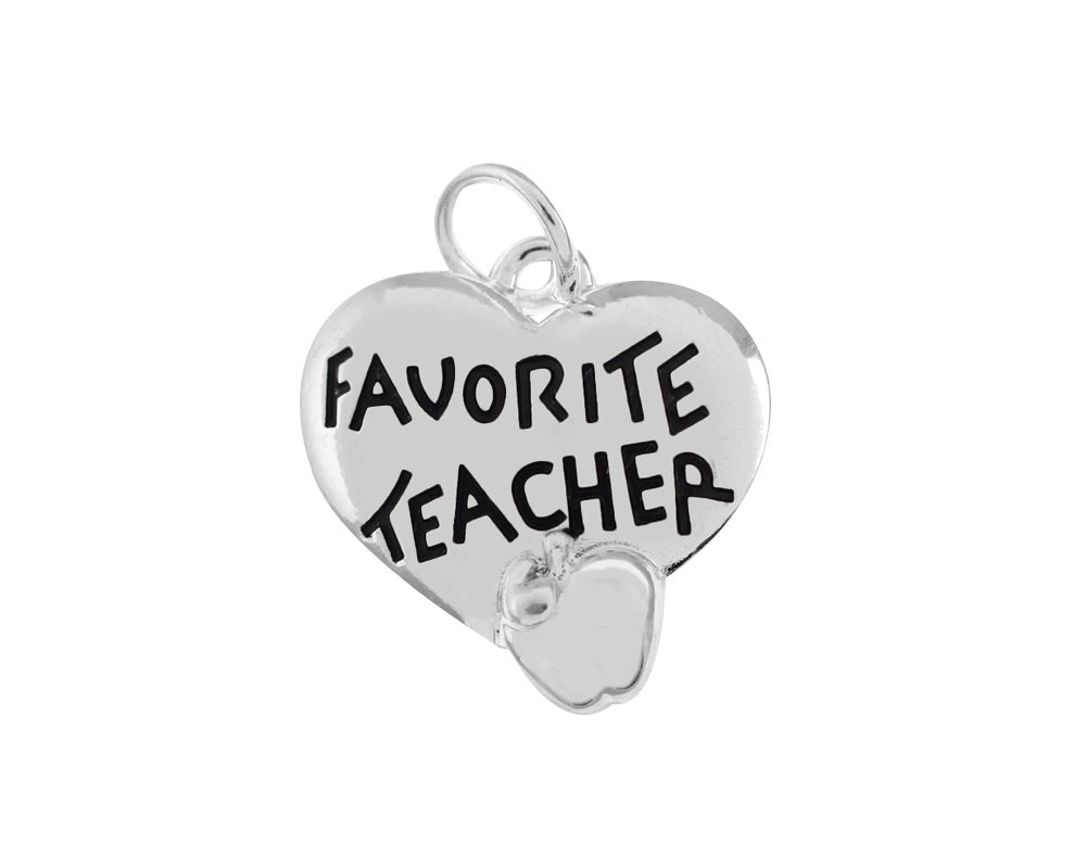 Favorite Teacher Heart Charms