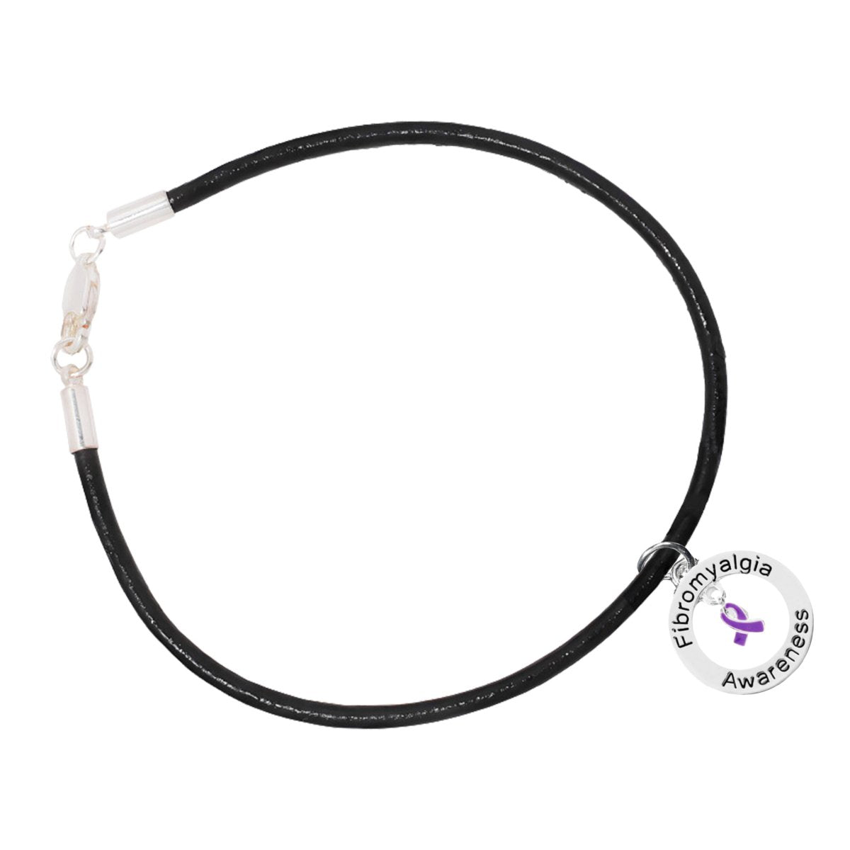 Fibromyalgia Awareness Leather Cord Bracelets