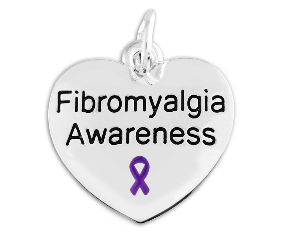 Fibromyalgia Awareness Heart Charm