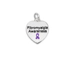 25 Fibromyalgia Awareness Heart Charms - Fundraising For A Cause