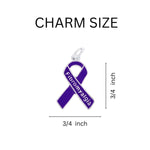 12 Fibromyalgia Purple Ribbon Retractable Bracelets - Fundraising For A Cause