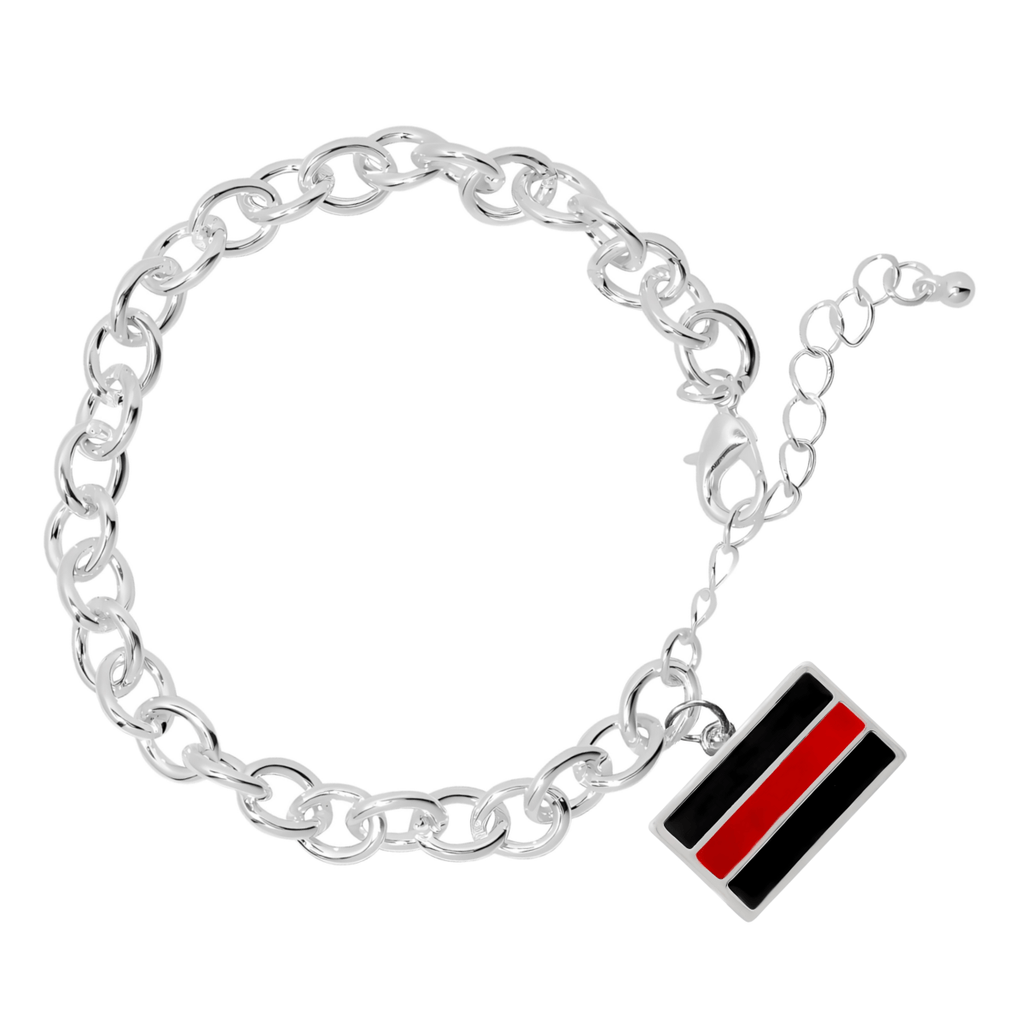 Firefighter Red Line Charm Chunky Charm Bracelets - Fundraising For A Cause
