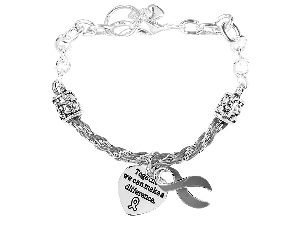 Fundraising For A Cause Grey Awareness Ribbon Bracelet
