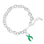 Green Ribbon Chunky Charm Awareness Bracelets - Fundraising For A Cause