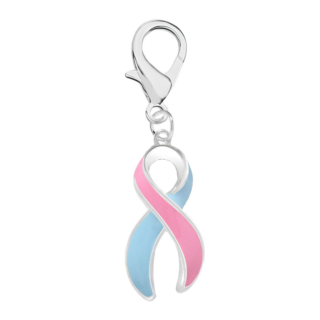 Bulk Large Pink & Blue Ribbon Hanging Charms Wholesale, Purse Hooks