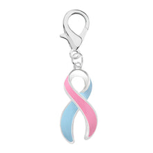 Load image into Gallery viewer, Large Pink &amp; Blue Ribbon Hanging Charms
