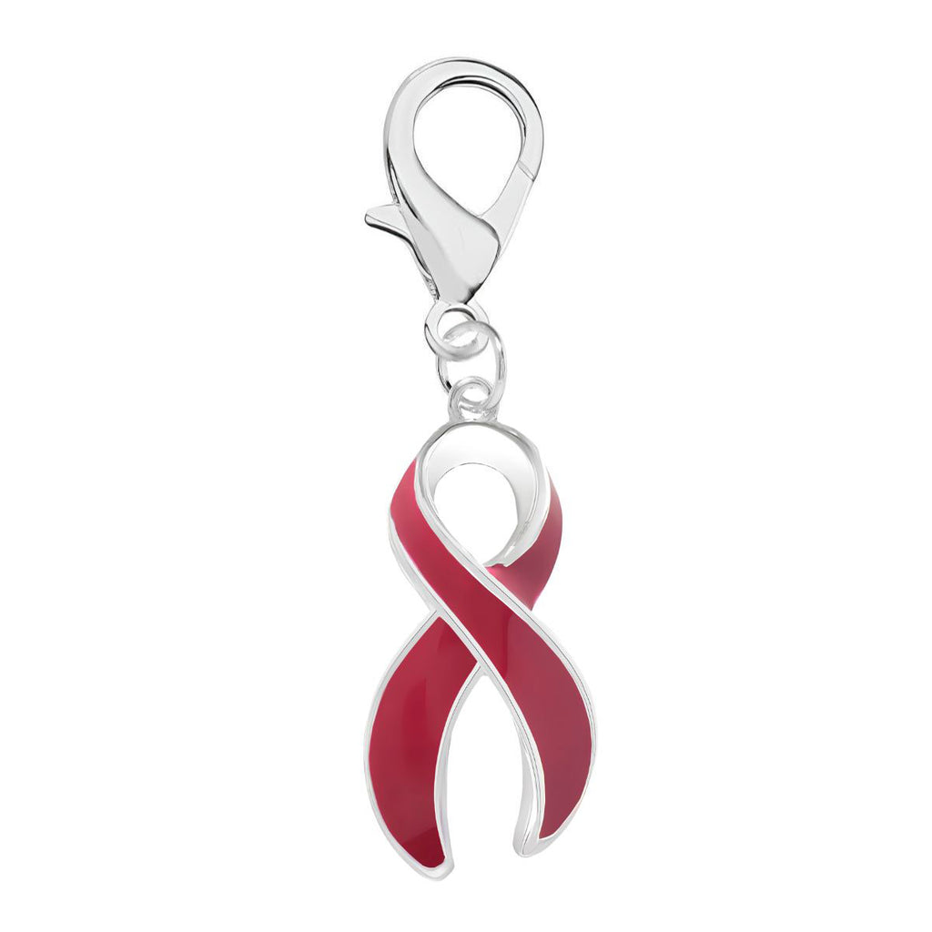 Large Burgundy Ribbon Hanging Charms - Fundraising For A Cause