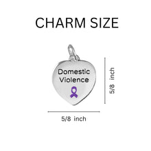 Load image into Gallery viewer, Bulk Purple Ribbon Domestic Violence Awareness Heart Charms Wholesale
