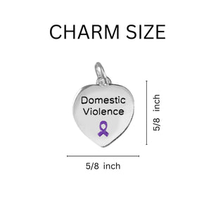 Bulk Purple Ribbon Domestic Violence Awareness Heart Charms Wholesale