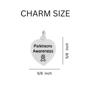 12 Parkinson's Heart Retractable Charm Bracelets